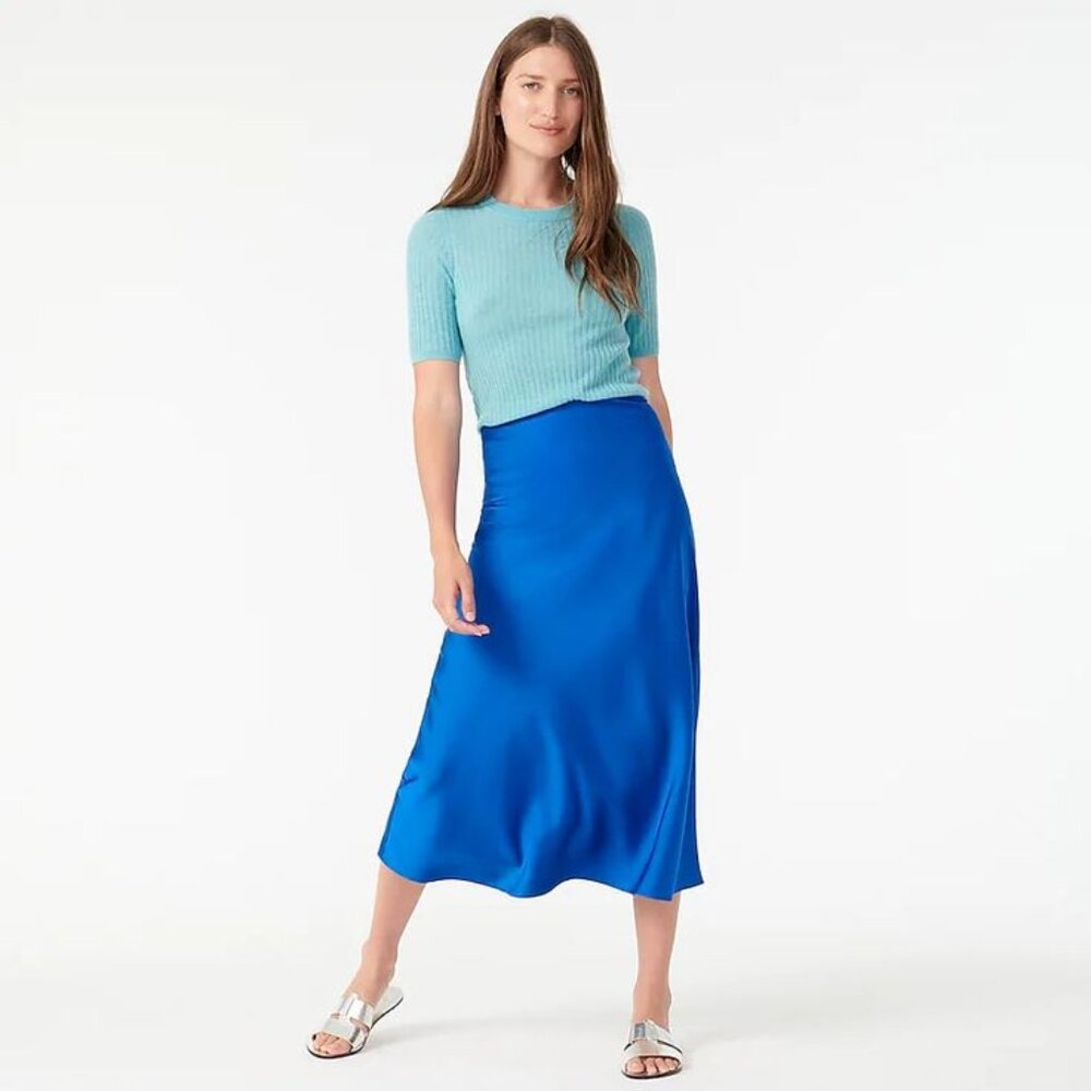 J. Crew Gwyneth slip skirt, size small, blue altered